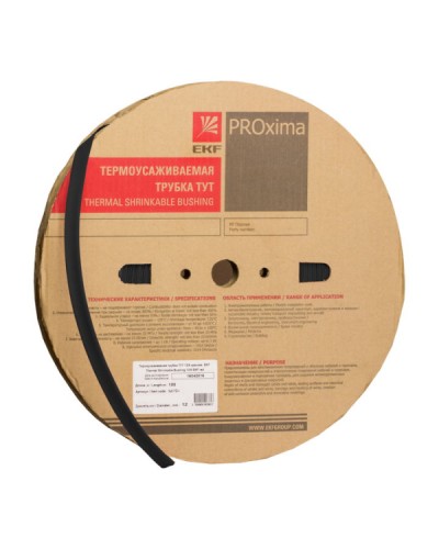Термоусаживаемая трубка ТУТ нг 10/5 черная рулон EKF PROxima (tut-10-b) в Белгороде Аксессуары для кабель-канала Pintop.ru