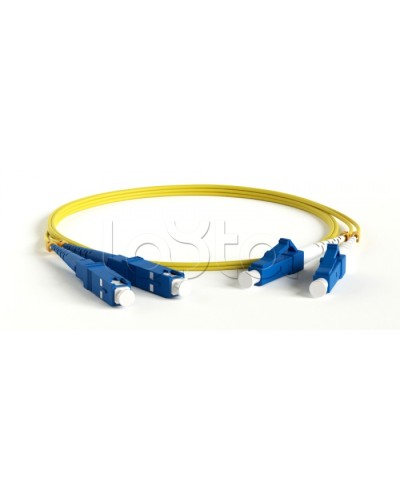 Патч-корд волоконно-оптический одномодовый SM 9/125 (OS2), LC/UPC-SC/UPC, duplex, LSZH, 3 м Hyperline FC-D2-9-LC/UR-SC/UR-H-3M-LSZH-YL в Белгороде Патч-корды оптические Pintop.ru