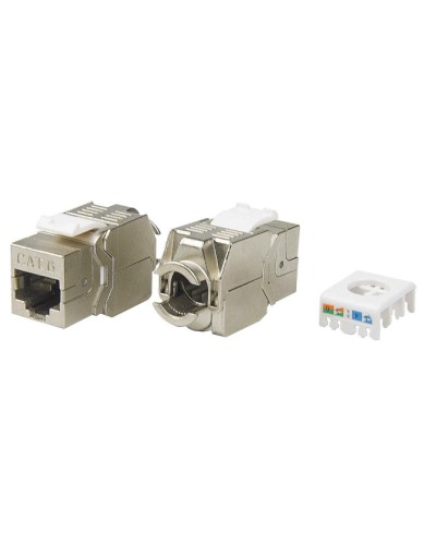 Вставка Keystone Jack RJ-45(8P8C) Hyperline KJ8-8P8C-C6-180-TLS-SH-F-WH в Белгороде Модули Keystone Pintop.ru