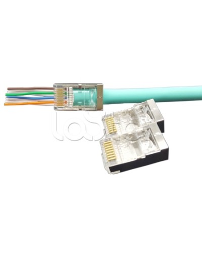 Разъем легкой оконцовки RJ-45 (8P8C) под витую пару Hyperline (PLEZ-8P8C-U-C6-100) в Белгороде Патч-корды и пигтейлы Pintop.ru