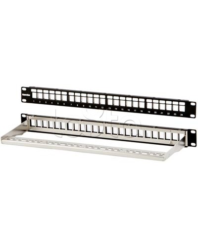 Модульная патч-панель 19, 24 порта, Flat Type, 1U, для экранированных модулей Hyperline PPBL3-19-24-SH-RM в Белгороде Патч панель Pintop.ru