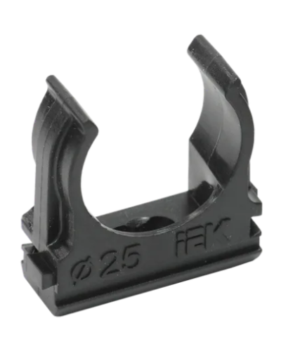 Держатель с защёлкой CF25 черный IEK (CTA10D-CF25-K02-100) в Белгороде Держатели, клипсы, скобы Pintop.ru