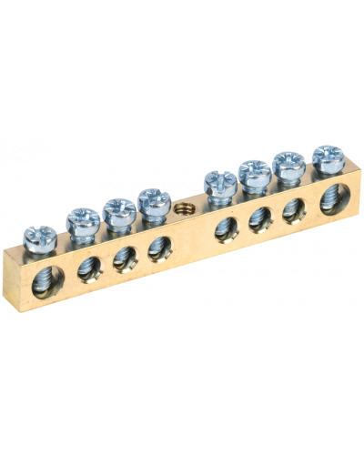 Шина нулевая на DIN-изолятор ШНИ-6x9 8/1 IEK (YNN10-08-100) в Белгороде Клеммные колодки Pintop.ru