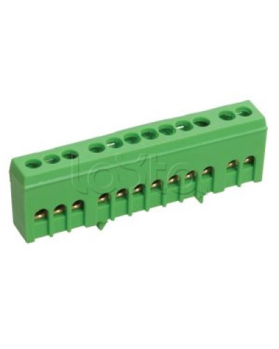 Шина PE земля в корпусном изоляторе на DIN-рейку ШНИ-6х9-10-К-З IEK YNN10-69-10KD-K06 в Белгороде Клеммные колодки Pintop.ru