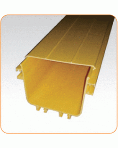Крышка прямой секция оптического лотка, 100x120 мм, 2 метра, желтая LANMASTER LAN-OT100x120-CVR в Белгороде Аксессуары для кабель-канала Pintop.ru