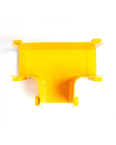 Т-соединитель оптического лотка 120 мм, монтаж без соединителей, желтый LANMASTER (LAN-OT120-ET/NC) в Белгороде Коммутационные изделия Pintop.ru