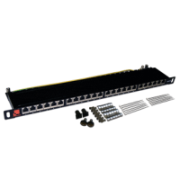 Патч-панель 19", 24 порта RJ-45, категория 5e, STP, 0.5U, компактная LANMASTER LAN-PPC24S5E