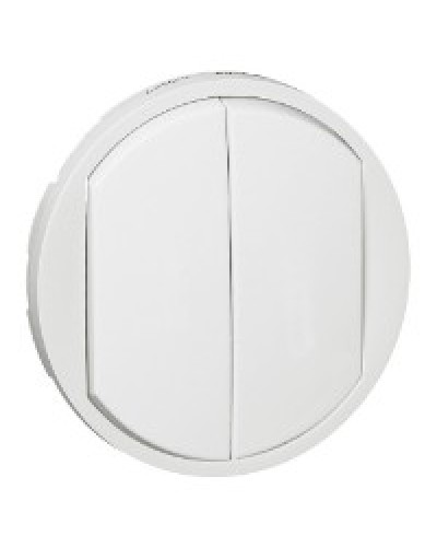 Лицевая панель для выключателя двойного белый Celiane Legrand 068002 в Белгороде Аксессуары для кабель-канала Pintop.ru