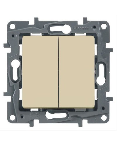Выключатель двухклавишный 10 AX 250 В слоновая кость Etika Legrand 672302 в Белгороде Аксессуары для кабель-канала Pintop.ru