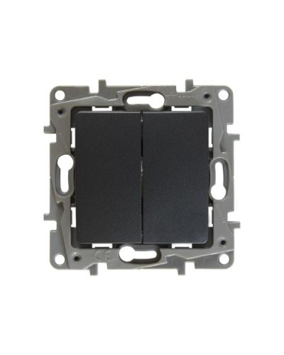 Переключатель двухклавишный Etika Plus 10 AX 250 В антрацит Legrand 672612 в Белгороде Аксессуары для кабель-канала Pintop.ru