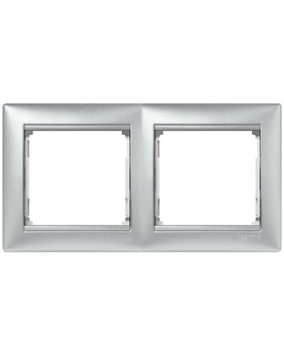 Рамка 2 поста горизонтальный монтаж алюминий Valena Legrand 770152 в Белгороде Аксессуары для кабель-канала Pintop.ru