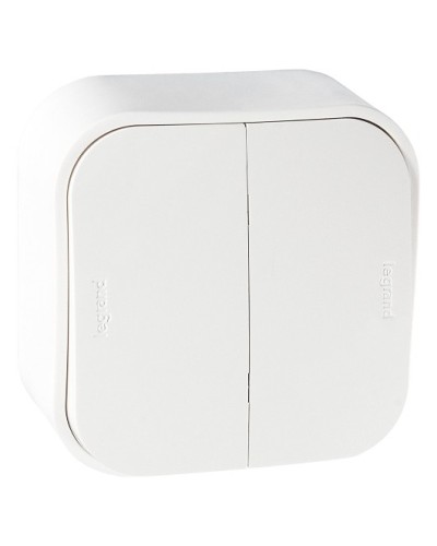 Выключатель двухклавишный Quteo Legrand (782202) в Белгороде Аксессуары для кабель-канала Pintop.ru