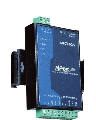 Сервер 2-портовый RS-232 + RS-422/485 в Ethernet Moxa NPort 5230-T в Белгороде Дополнительное оборудование для ОПС Pintop.ru