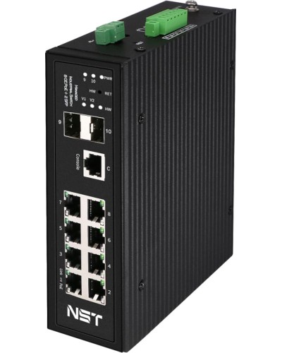 Промышленный управляемый (L2+) HiPoE коммутатор NST NS-SW-8G2G-PL/IM в Белгороде Коммутаторы Pintop.ru