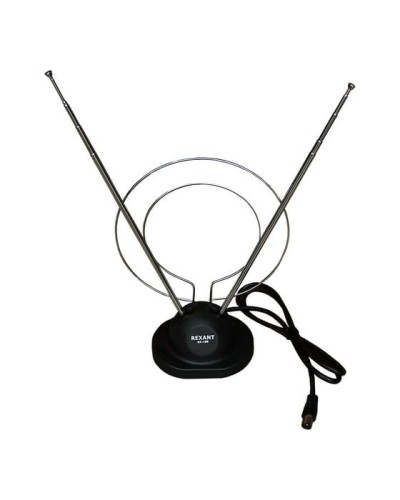 Антенна комнатная телескопическая на подставке «Усы+кольцо», RX-100 REXANT 34-0100 в Белгороде Системы видеонаблюдения Pintop.ru