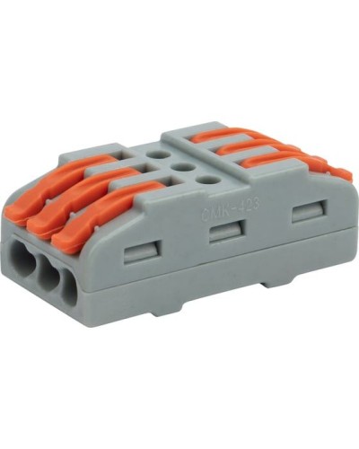 Клемма соединительная многоразовая проходная 3 полюса, серая (25 шт./уп.) REXANT (07-6263-3) в Белгороде Монтажные материалы Pintop.ru