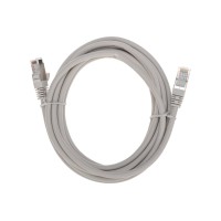 Патч-корд S/FTP, CAT 6A (10G), RJ45-RJ45, 28AWG, LSZH, серый, 3м REXANT 02-0390-3