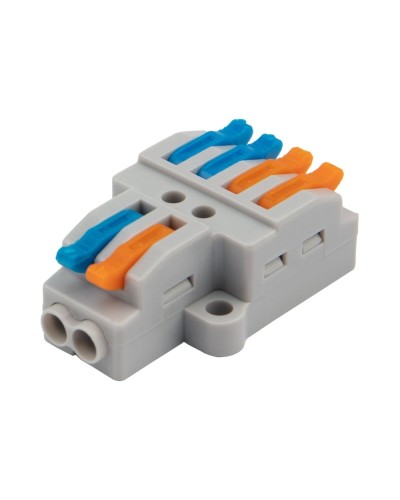 Разветвительная клемма СМК 2x2 2 полюса с монтажной площадкой 1 ввод 2 вывода (5 шт/уп) Rexant (07-5235-05) в Белгороде Клеммные колодки Pintop.ru
