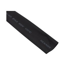 Термоусаживаемая трубка 15.0 / 7.5 мм черная (100 м/бухта) REXANT (49-1506)