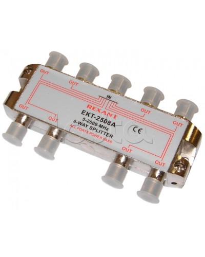 Делитель телевизионный ТВх8 под F разъём 5-2500 МГц СПУТНИК (5шт/уп) REXANT 05-6205 в Белгороде Системы видеонаблюдения Pintop.ru