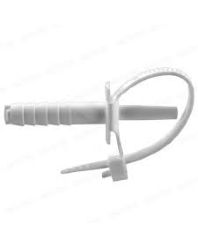 Стяжкa нейлоновая 150 x 8,0 мм, с дюбелем ø8 мм, белая (упак. 50 шт) REXANT (07-0176) в Белгороде Стяжки-хомуты Pintop.ru