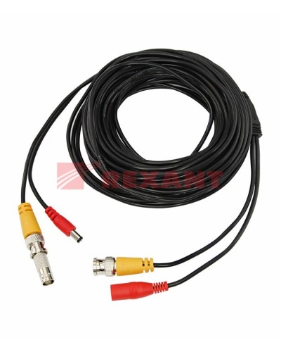 Шнур соединительный BNC-BNC для систем видеонаблюдения, с питанием (DC) от камеры (18 м) REXANT (18-1718) в Белгороде Патч-корды и пигтейлы Pintop.ru