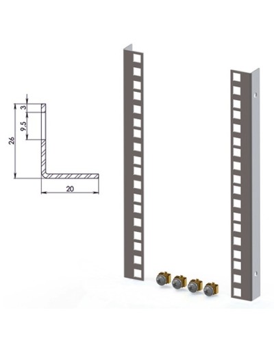 Направляющие для шкафов 12U TLK TLK-VNI-12U-2 в Белгороде Полки для шкафов и стоек Pintop.ru