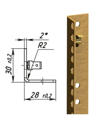 Направляющие L-образные для шкафов 33U (2 шт/уп.) TLK TLK-VNS2-L-33U в Белгороде Полки для шкафов и стоек Pintop.ru