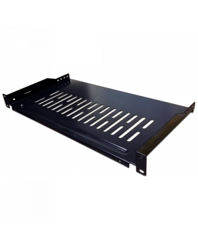 Полка фронтальная, с возможностью установки заднего фиксатора, 300 мм, 1U, 18 кг TWT (TWT-CB-SFBF300-1U/18) в Белгороде Полки для шкафов и стоек Pintop.ru