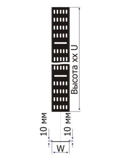 Лоток кабельный вертикальный для шкафов 36U шириной 100 мм TWT TWT-CB-CTR-36U-1 в Белгороде Кабельные лотки Pintop.ru