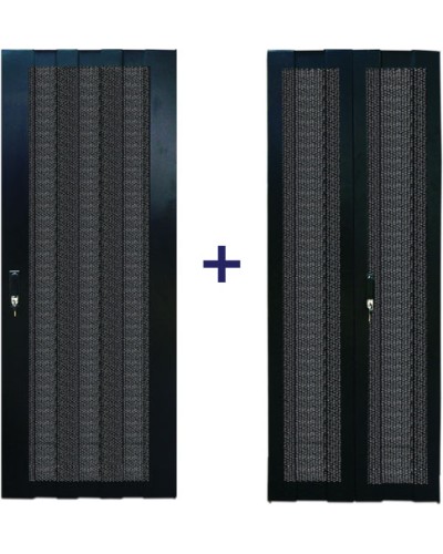 Комплект дверей 42U, 600 мм, черный, передняя - перфорированная, задняя - распашная перфорированная TWT TWT-CBB-DR42-6x-S-P1 в Белгороде Аксессуары для стоек и шкафов Pintop.ru