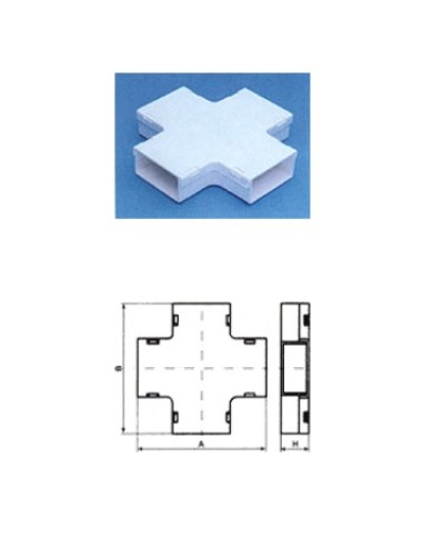 Х-соединитель с основой 60х22 на 60х22 TWT TWT-CT60/60-XB-WH в Белгороде Аксессуары для кабель-канала Pintop.ru
