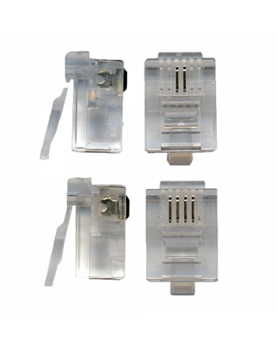 Коннектор телефонный RJ11, 4P4C, 100 шт. TWT (TWT-PL11-4P4C/100) в Белгороде Коннекторы и разъемы Pintop.ru