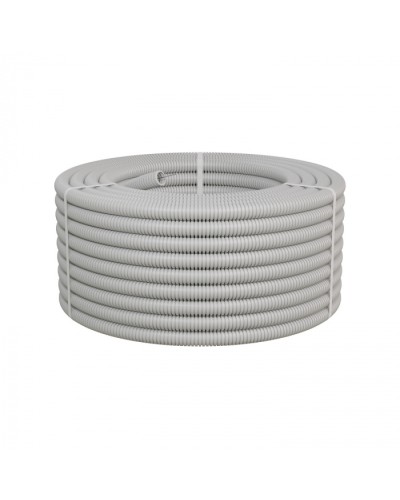 Труба ПНД-FRUF гофрир. тяжелая, с зондом, без галогена, трудногорючая, атмосферостойкая,цвет серый, диам. 25мм (50м) Экопласт (21125HFR-UF) в Белгороде Труба гофрированная Pintop.ru