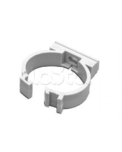 Держатель с защелкой для гофрированной или жесткой гладкой трубы D25 мм, цвет чёрный Экопласт 41625BL в Белгороде Держатели, клипсы, скобы Pintop.ru