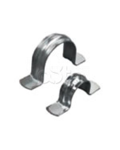 Скоба оцинкованная двухлапковая без монтажного отверстия, для трубы D25мм (1уп = 100шт) Экопласт (43627) в Белгороде Держатели, клипсы, скобы Pintop.ru
