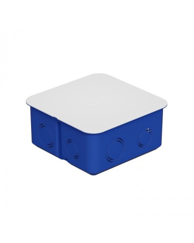 Коробка распределительная c/п. с крышкой, 100х100х50мм, IP30 цвет синий Экопласт (44656) в Белгороде Распределительные коробки Pintop.ru