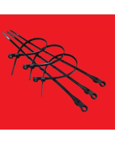 Хомут кабельный 4,3x220 мм с монтажным отверстием, черный (100 шт/уп) Экопласт 45209BL в Белгороде Стяжки-хомуты Pintop.ru