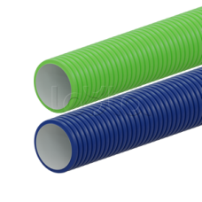 Вентиляционная труба гибкая двустенная для воздуховода (ПНД), антистатическая и антибактериальная D63мм, цвет зелёный (1шт=50м) Экопласт (803063GN)