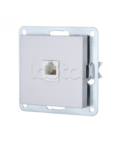 Розетка телефонная RJ-12 с накладкой (серебристый металлик) LK 80 Экопласт (845503-1) в Белгороде Розетки компьютерные и телефонные Pintop.ru