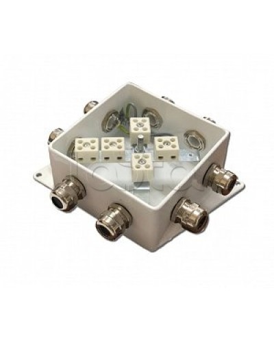 Коробка монтажная огнестойкая Гефест КМ-О (10к*10,0)-IP66-120х120, три ввода в Белгороде Распределительные коробки Pintop.ru