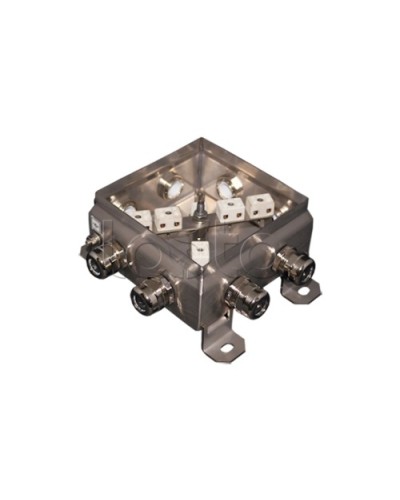 Коробка монтажная огнестойкая Гефест КМ-О (12к*10,0)-IP66 1212нерж, 8 вводов 123х123х60 в Белгороде Распределительные коробки Pintop.ru