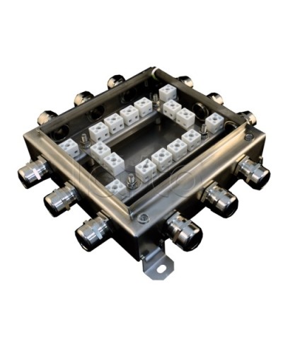 Коробка монтажная огнестойкая Гефест КМ-О (32к*6,0)-IP66 2020нерж, 12 вводов 200х200х60 в Белгороде Распределительные коробки Pintop.ru