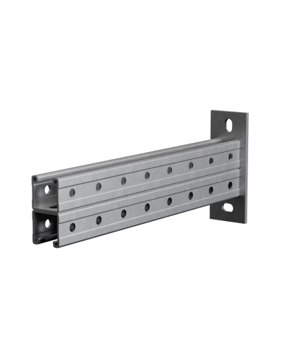 Страт-консоль двойная усиленная 41х41 L200 s:2,5 мм (тройная перфорация) КМ-Профиль (2KSSU41-200 3P) в Белгороде Аксессуары для лотков Pintop.ru