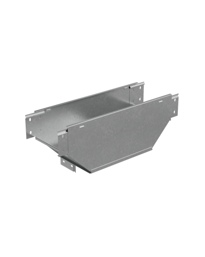 Т-ответвитель переходник 100х150-300 мм верт. c разворотом трассы на 90 гр. ПЛЮС (нижняя часть больше исходной) HD85 КМ-профиль (TDPVplus90-100-150-300 HD85) в Белгороде Аксессуары для лотков Pintop.ru