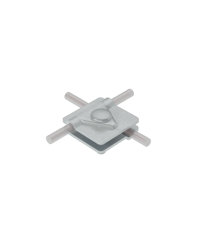 Универсальный соединитель для прутка Ø 5-10 мм с 2 пластинами 40х40 мм TD КМ-Профиль (2USM-D5-10 TD) в Белгороде Аксессуары для лотков Pintop.ru