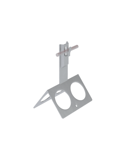 Коньковый держатель зажимной с широким основанием для прутка Ø 5-8 мм H100 мм CU КМ-Профиль (BKDZ-H100-D5-8 CU) в Белгороде Монтажные материалы Pintop.ru