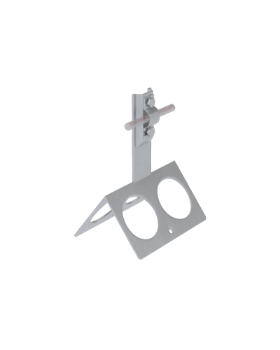 Коньковый держатель болтовой с широким основанием для прутка Ø 5-10 мм H100 мм CU КМ-Профиль (BKDB-H100-D5-10 CU) в Белгороде Монтажные материалы Pintop.ru