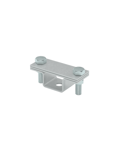 Универсальный держатель на мостовой опоре для полосы до 40 мм с 2 пластинами КМ-профиль (UDMO2-B40) в Белгороде Монтажные материалы Pintop.ru