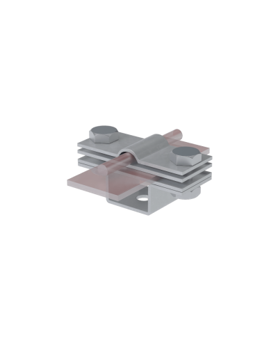 Универсальный держатель на мостовой опоре для прутка Ø 5-8 мм и полосы до 40 мм с 3 пластинами TD КМ-профиль (UDMO3-D5-8-B40 TD) в Белгороде Аксессуары для лотков Pintop.ru